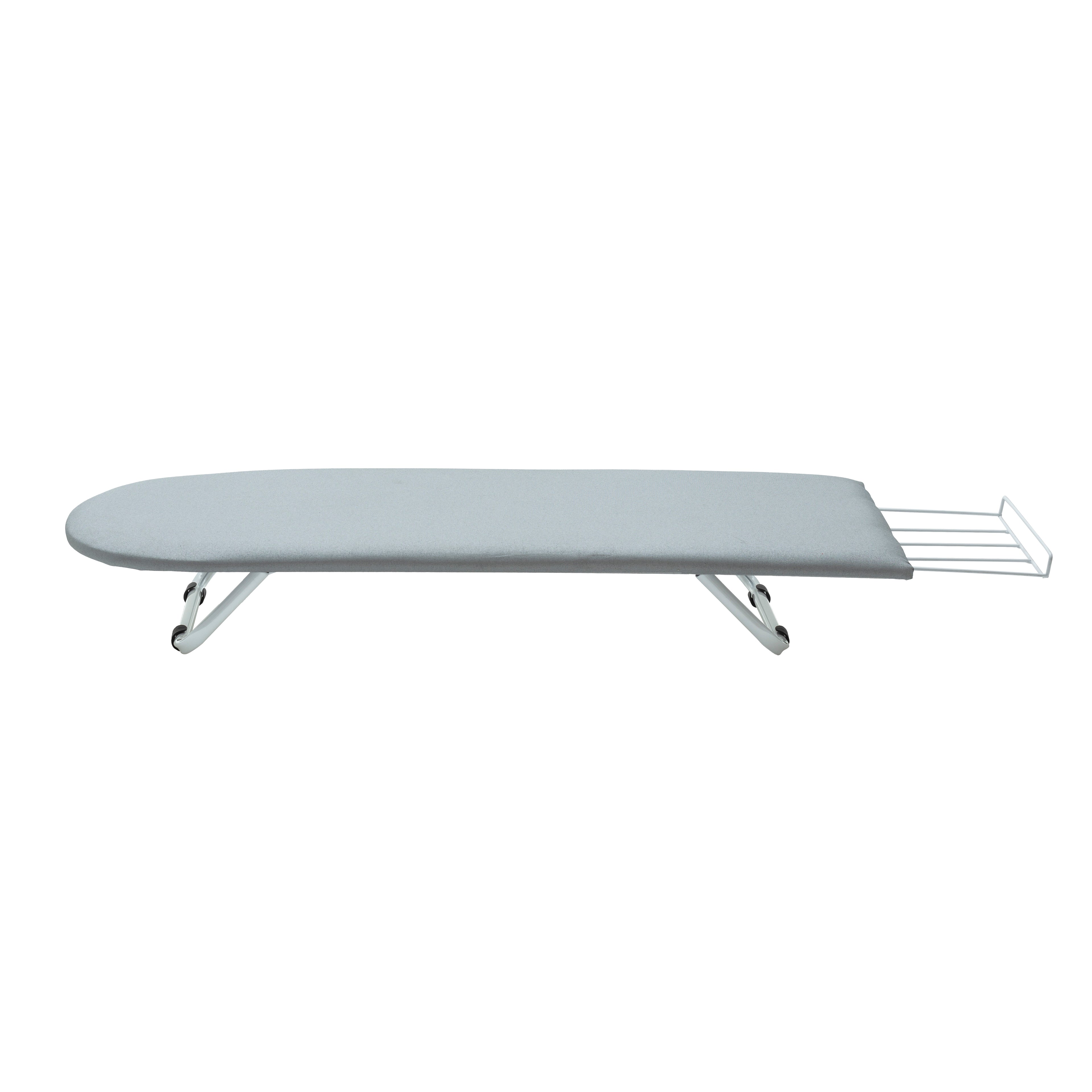 Mesa de Passar Roupas Portátil de Mesa Passe Facilite Suas Viagens e Otimize Espaço com Suporte para Ferro e Pernas Dobráveis Aço Machado
