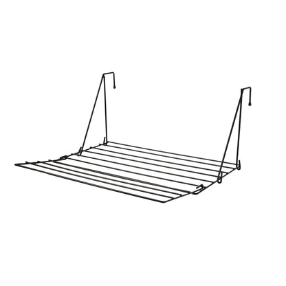 Prateleira de metal preta com design moderno e prático para organização