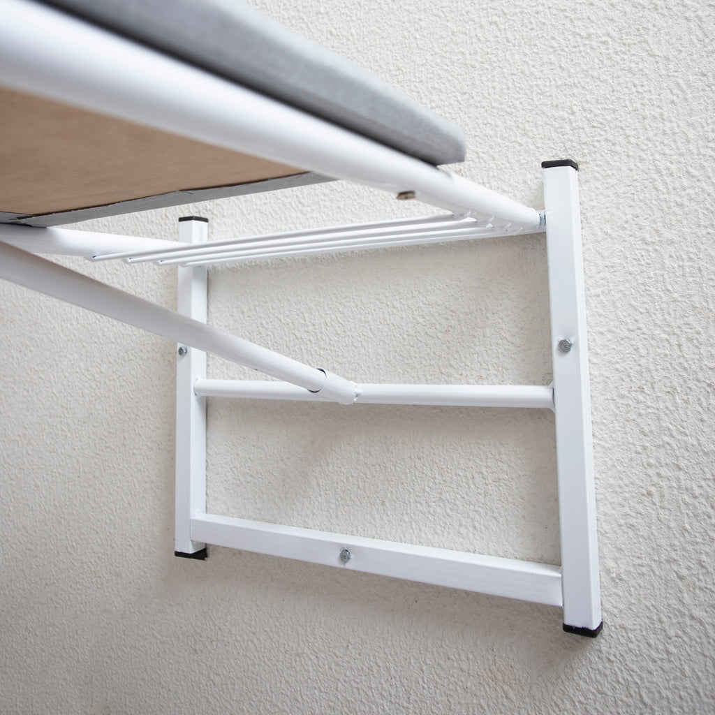 Mesa de Passar Roupas Dobrável de Parede Otimiza Espaço com Suporte Articulado e Estrutura Reforçada Machado