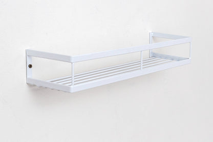 Prateleira branca de parede com design moderno e minimalista para organização